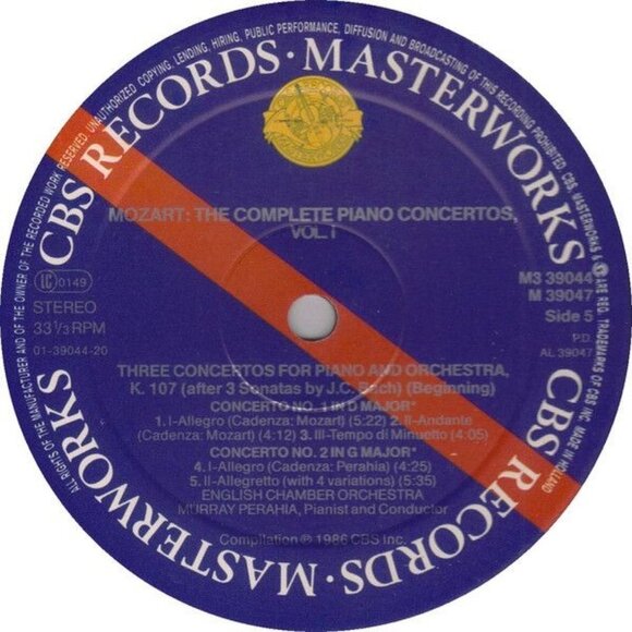 Vintage 1986 CBS Masterworks English Chamber Orchestra Mozart Vol. 1 Preowned - Picture 7 of 8